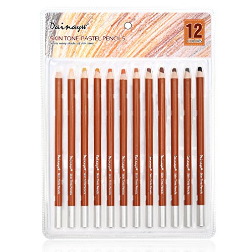 dainayw Skin Tone Pastel Pencils, Soft 5mm Core,...