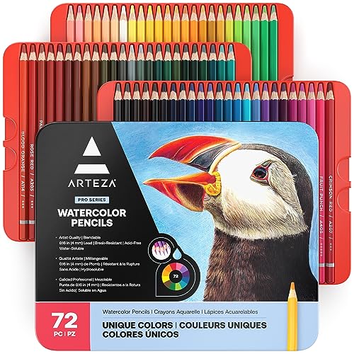 ARTEZA 72 Watercolor Pencils, Water Colored...