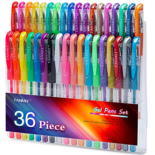 TANMIT Gel Pens, 36 Colors Gel Pens Set for Adult...