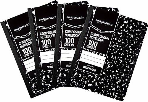 Amazon Basics Wide Ruled Composition Notebook, 100...