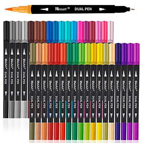 Dual Markers Brush Pens, 36 Fine Point Art Marker,...