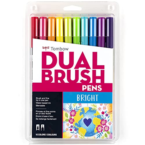 Tombow 56185 Dual Brush Pen Art Markers, Bright,...