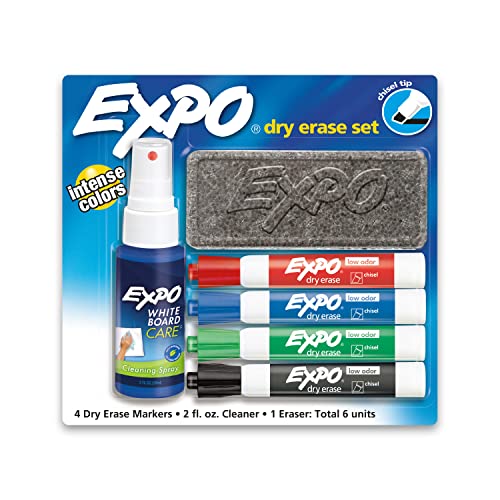 EXPO Low Odor Dry Erase Marker Starter Set, Chisel...