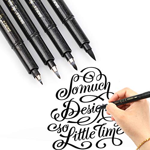 BOXUN Hand Lettering Pens - 4 Size Refillable...