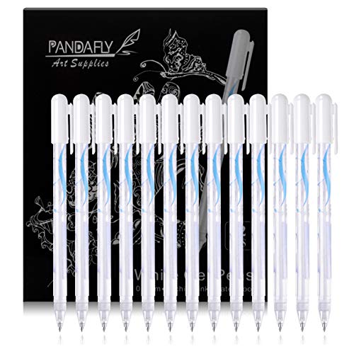 PANDAFLY White Gel Pens, 0.8 mm Extra Fine Point...