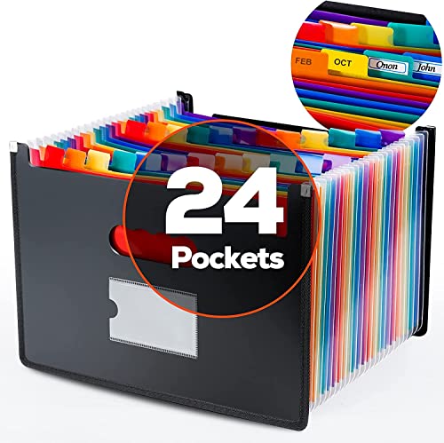 Ultra-Large Accordion File Organizer with Tabs &...