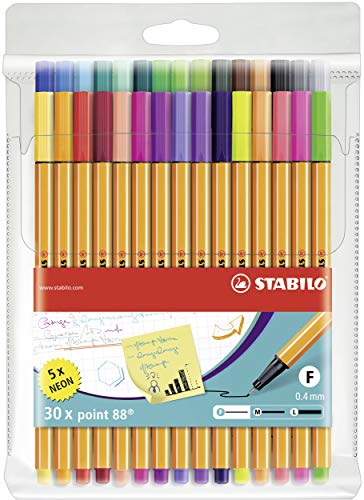 Fineliner - STABILO point 88 - Wallet of 30 -...