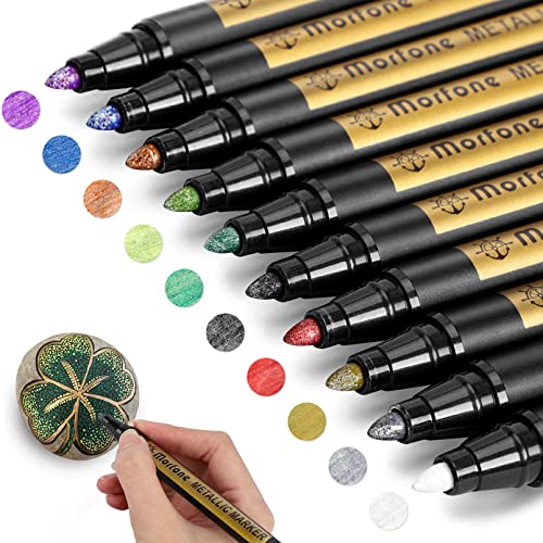 Morfone Metallic Marker Pens, Set of 10 Colors...