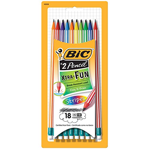 BIC Xtra-Fun Stripes Graphite Pencil, 2 HB,...