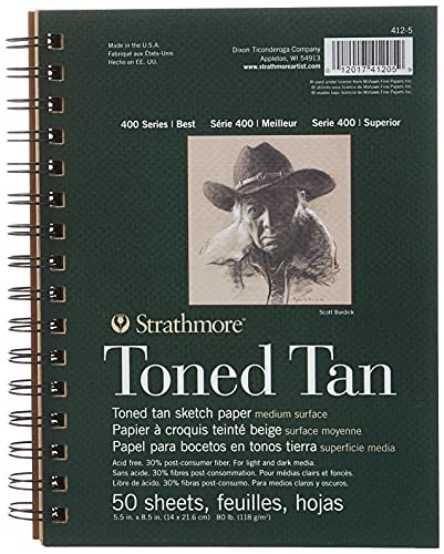 Strathmore 400 Series Sketch Pad, Toned Tan,...
