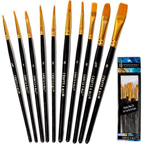 Crafts 4 All Acrylic Paint Brushes - Pack of 10...