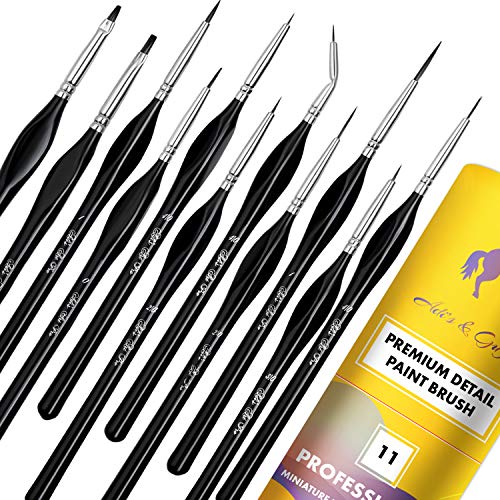 Detail Paint Brushes Variety Set of 11 - Artist...