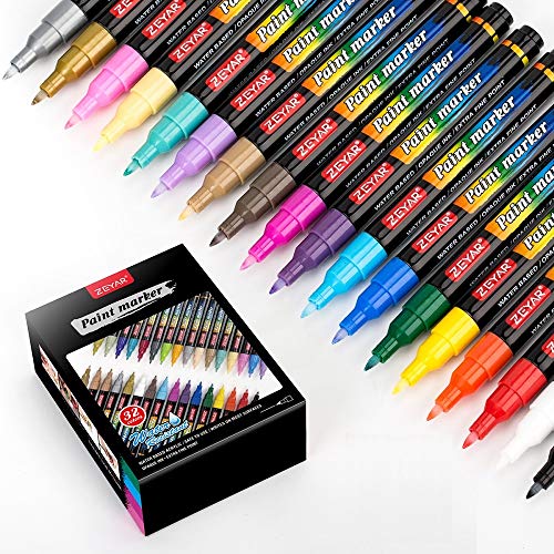 ZEYAR Acrylic Paint Pens, Water based Extra Fine...