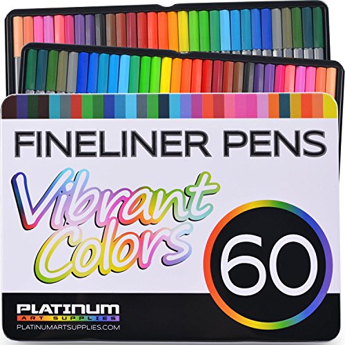 Fineliner Color Pen Set (HUGE SET OF 60 COLORING...