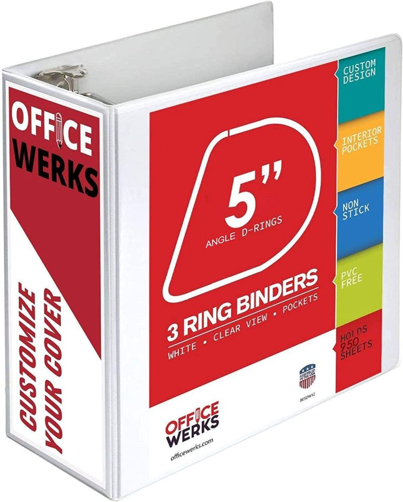 3 Ring Binder, Professional D Ring Binder 5 Inch