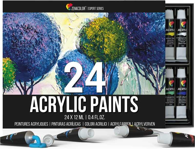 Acrylic Paint Set 24 Tubes by Zenacolor