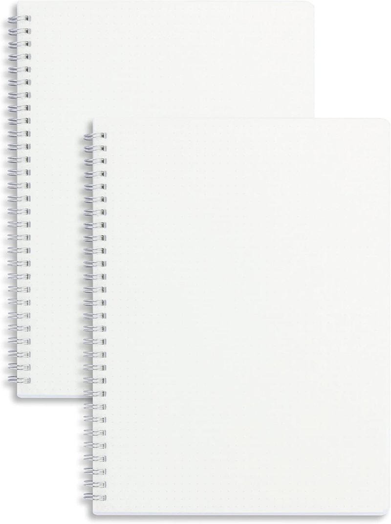 Miliko Transparent Hardcover B5 Dot Grid Wirebound Spiral Notebook